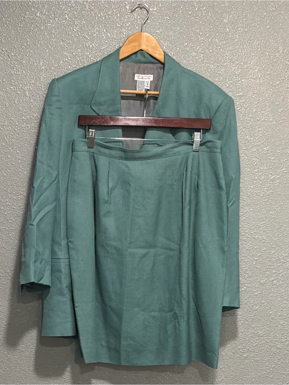 Talbots Teal Green Blazer and Skirt Set